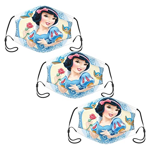 Disney Princess - Paquete de 3 fundas faciales para hombres y mujeres, deportes al aire libre, motor/ciclismo, pañales para adultos, lavables y reutilizables