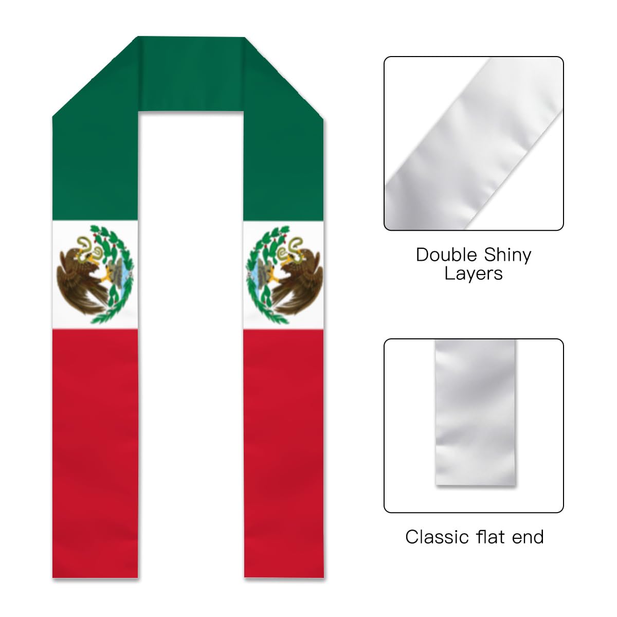 Mexico Flag Graduation Sash,Graduation Stole Scarf Gifts for International Student