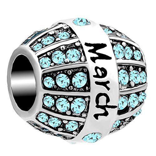 Third Time Charm March Birthday Charm 12 Colors Beads For Charm Bracelets