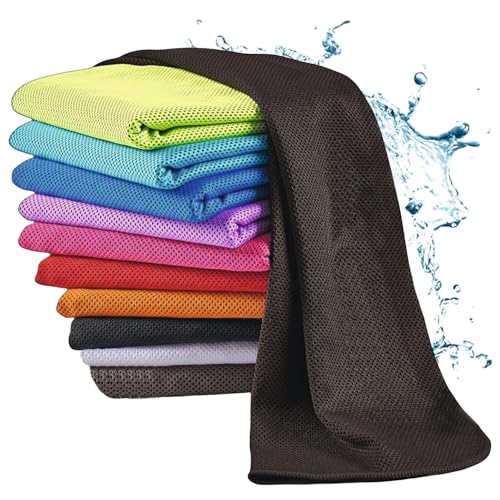 BRIOZE Toallas Gimnasio con Tecnología de Enfriamiento Pack 3, Toalla Gimnasio Hombre y Mujer con Guía de Entrenamiento...