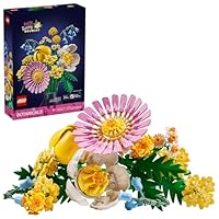 LEGO Botanicals Petite Sunny Bouquet Flower Set - DIY Floral Arrangement - Home Decor - Gift for Birthdays - Building Toy for Kids 9+ - Faux Bluebells, Tulip, Daisy, and More - 10347