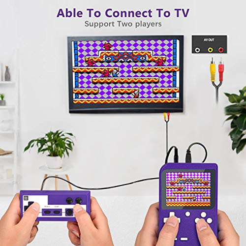 Retro Handheld Game Console with Protector Case, 400 Free Classical FC Games Support for Connecting TV & Two Players, Portable Video Game Gifts for Adults & Kids 8-12 90s Retro Toys