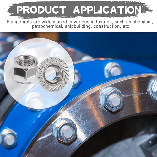 QIMEI-SHOP M8 Flanschmuttern Edelstahl Selbstsichernde Muttern Sechskantmuttern mit Flansch und Sperrverzahnung nach DIN 6923 20 Stück