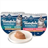 Blue Buffalo Tastefuls Spoonless Singles Variety Pack, Wet Cat Food Paté, 2.6-oz. Twin-Pack Trays, Whitefish/Tuna & Salmon Entreé (12 Count)