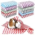 10 Pcs Guinea Pig Fleece Blanket,Rabbits Hamster Cage Liners, Washable Small Animal Pet Blanket Sleep Bedding Mats Bed Pad Cover Throw Bath Towels for Guinea Pig Hamster Ferrets 5 Color (12*12")