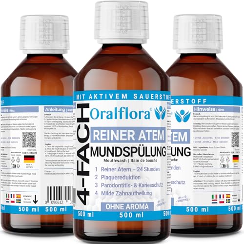 3x Hocheffektive Mundspülung 500ml mit Chlordioxid CDL - frischer Atem 24h - Mundwasser