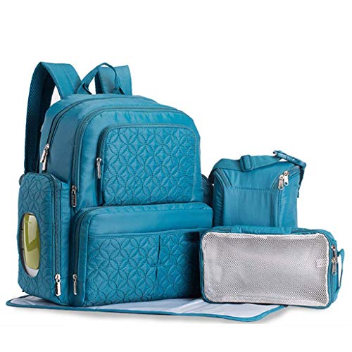 SDFGH Bolsa de dormir - bolsa de pañales mochila impermeable de múltiples funciones del recorrido del morral del panal Bolsas for mamá, cambio de cojinetes (Color : Blu)