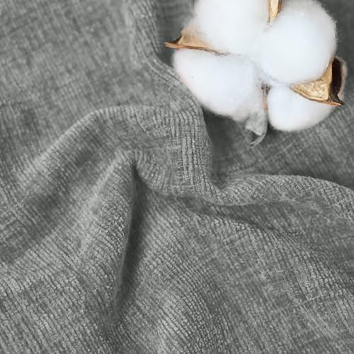 Image of CaliTime Pack of 2 Cozy Standard Pillow Shams Cases for Bed Bedding Decoration Solid Dyed Soft Chenille 20 X 26 Inches Medium Grey