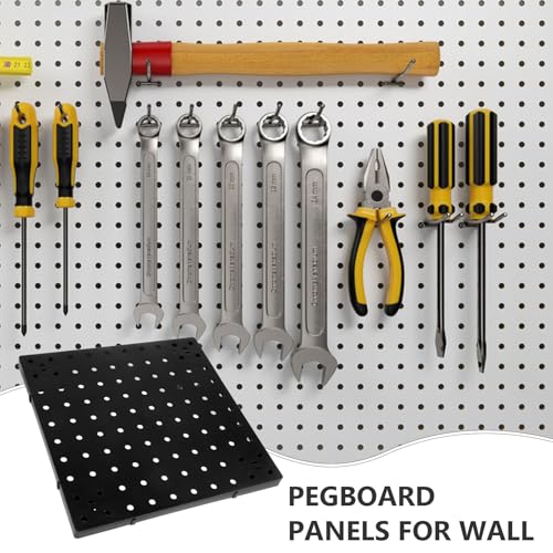 Tablero perforado modular de pared con plástico resistente para colgar utensilios 7