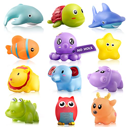 Image of Hely Cancy Infant Bath Toys for 18 Months - No Hole Animal Bathtub Toys, Baby Bath Tub Toys