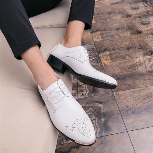 Mens Dress Oxford Shoes Synthetic Leather Lace Up Plain Toe Anti Slip Rubber Sole Business Casual Work Shoes with Block Heel4