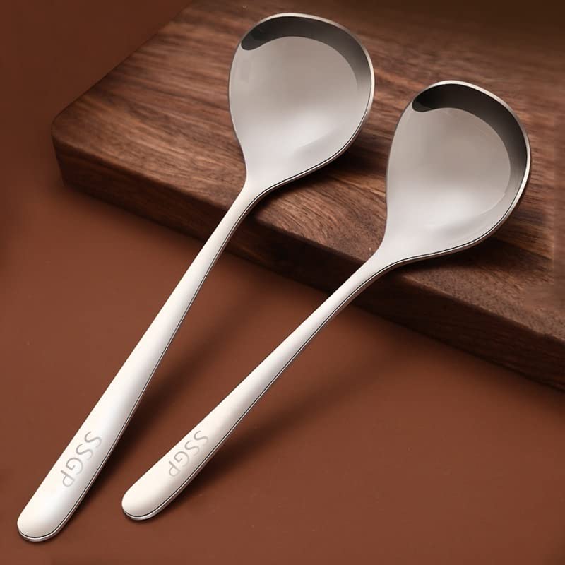 Cuillères, cuillères à soupe, cuillères for la cuisine, cuillères à dessert, cuillère à ramen en acier inoxydable de haute qualité, cuillère créative à long manche en acier inoxydable, grande cuillère