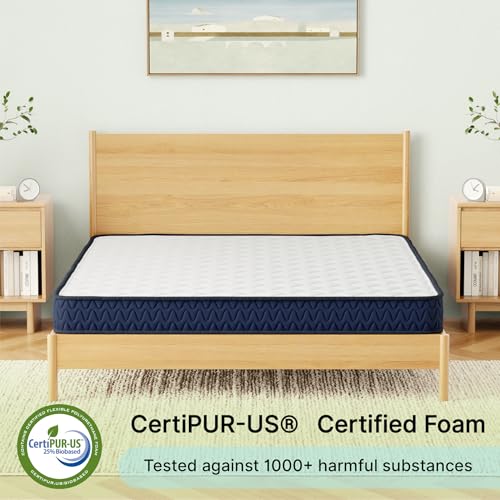 Image of Signature Design by Ashley Full Size Firm 6 Inch Memory Foam Mattress, Super Soft Foam with Breathable Quilted Cover, Fiberglass-Free, Mattress' A Box, Adjustable Base Compatible, Limited Warranty