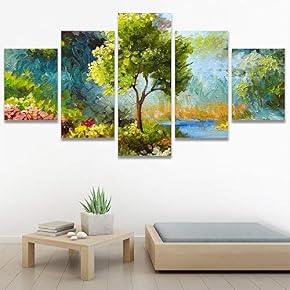 SIGNWIN 5 Panel Canvas Wall Art Modern Art...