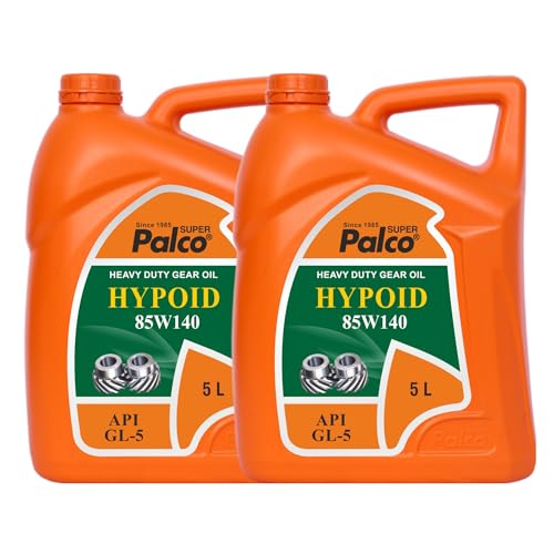 Image of PALCO Hypoid 85W140 Heavy Duty Gear Oil 5 Litre (Pack of 2), API GL-5 Gear Oil for Car and Commercial Vehicles, Manual Gearbox & Axles, High Load Protection & Smooth Shifting
