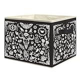 uinwk Halloween Gothic Witchy Storage Bins, Dark Academia Witchcraft Magic Moon Skull Collapsible Storage Box Laundry Basket with Handle for Home Bedroom Bathroom Office Clothes Toys Books