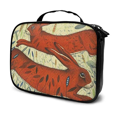 Preisvergleich Produktbild Make-up-Koffer, Kosmetiktasche, Lauf-Hase, Aufbewahrungstasche, professionell, tragbar, Make-up-Pinsel, Geschenk-Box, groß