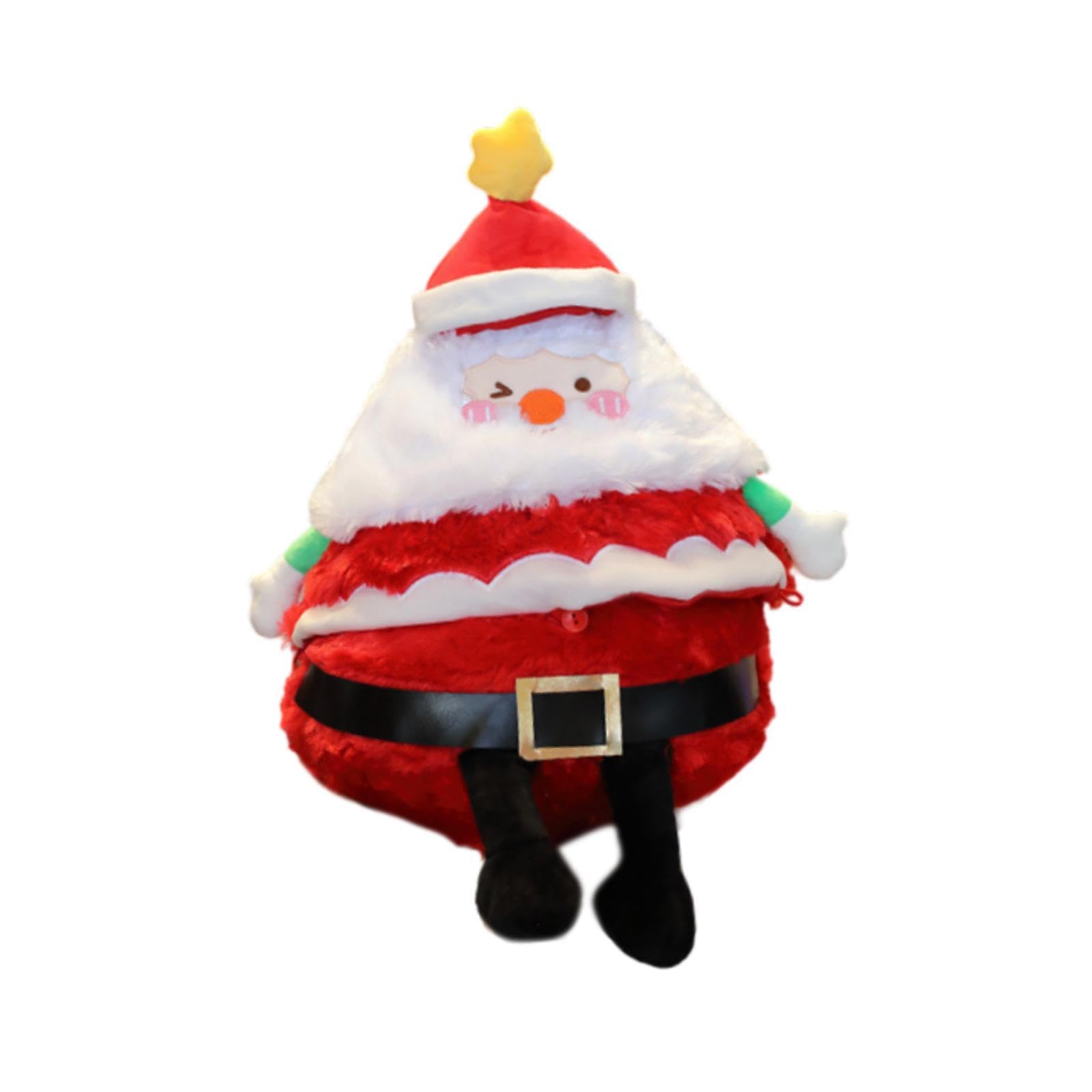Muñeco Navidad Muñeco Festivo Figura Interactiva Juguete Navideño Musical y Material Velvet Adecuado para Regalo Decoración de Mesa Chimenea, Papá Noel