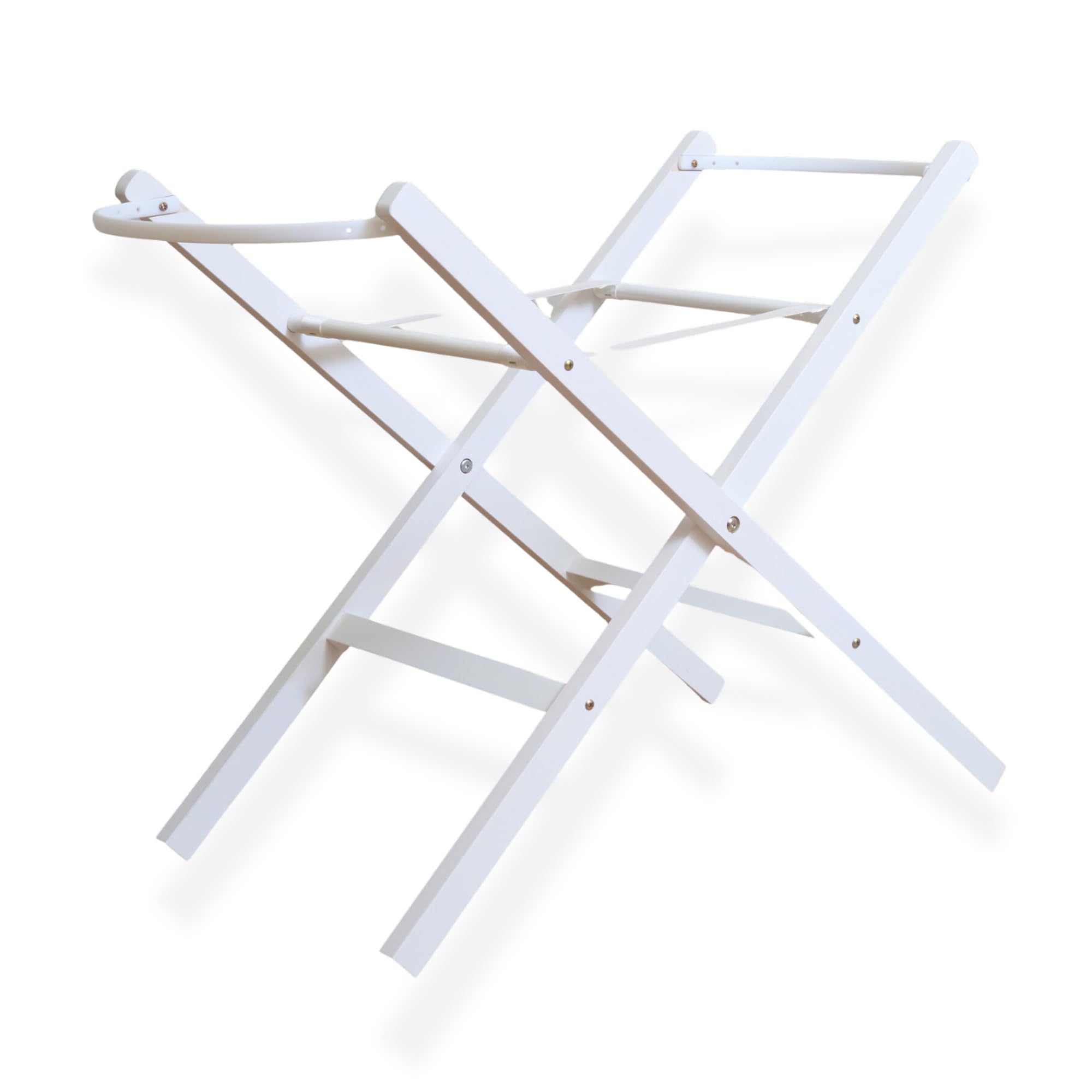 Clair de Lune Self Assembly White Moses Basket Folding Stand