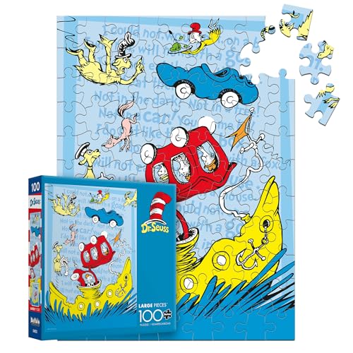 Puzzle de 100 piezas Dr. Seuss de Buffalo Games para niños de 6+ años, terminado 15 x 11 pulgadas, incluye póster miniatura 1