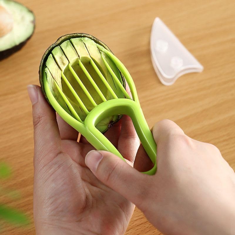 3-in-1 Avocado Slicer Tool, Kitchen Gadget for Cutting and Pitting, Green