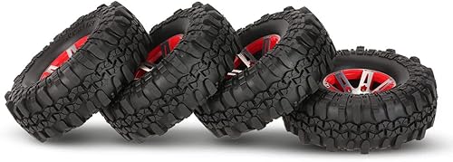 Goolsky 4 neumáticos AUSTAR AX-4020A de 1.9 pulgadas 4.331 in 1/10 Rock Crawler con llantas de aleación Beadlock para D90 SCX10 AXAIL RC4WD TF2 RC