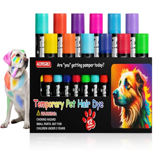 12 Pack Temporary Dog Hair Dye
