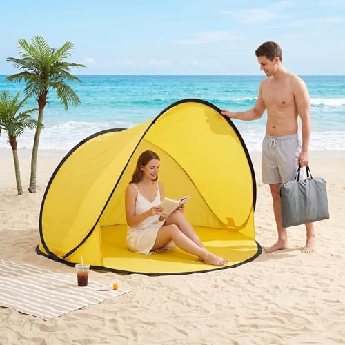 Tienda de campaña de playa portátil contra el viento y calor en espacios abiertos 3