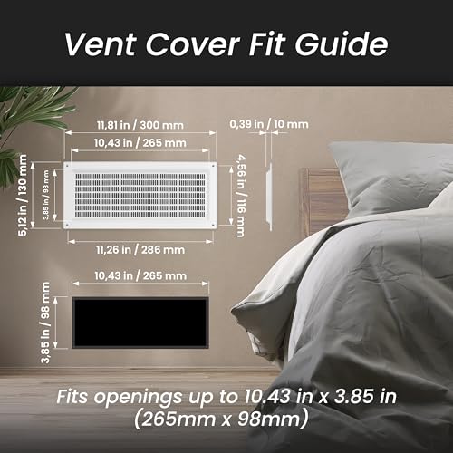 Image of Repa Market 12 x 5 Inch (Outer Size) Pack of 5 / White Plastic Return Air Vent Cover for Wall, Ceiling or Door /Rectangular Return Air Grille /HVAC Vent Cover /AC Exhaust & Intake Register