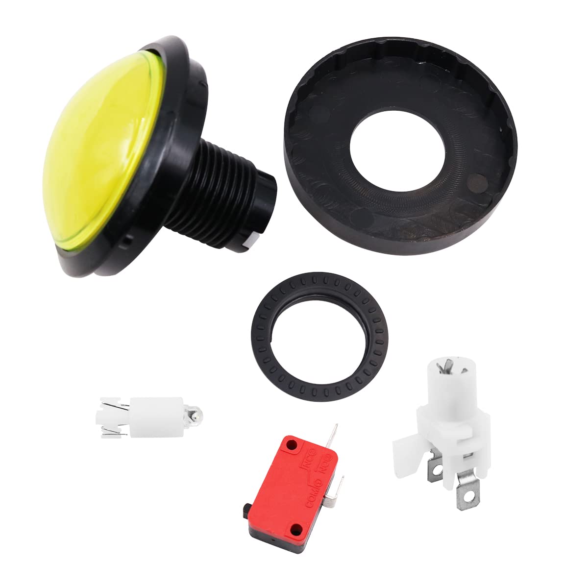 5 x 12V LED Pulsanti Illuminati Pulsante Invio Grande Pulsante Grande a 5 Colori per Arcade Pop's Music DJ Dance Machine - Diametro 60 mm