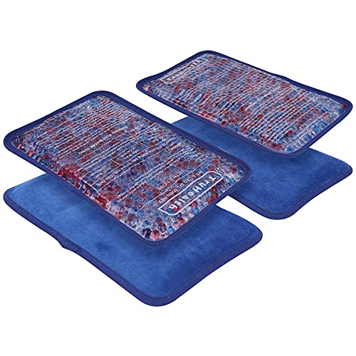 TruHealth Ice Packs for Injuries Reusable - Gel Bead Hot & Cold Compress for Swelling Relief Soft Cooling Pad 2-Pack 7.5 x 5 in Velvet Covers