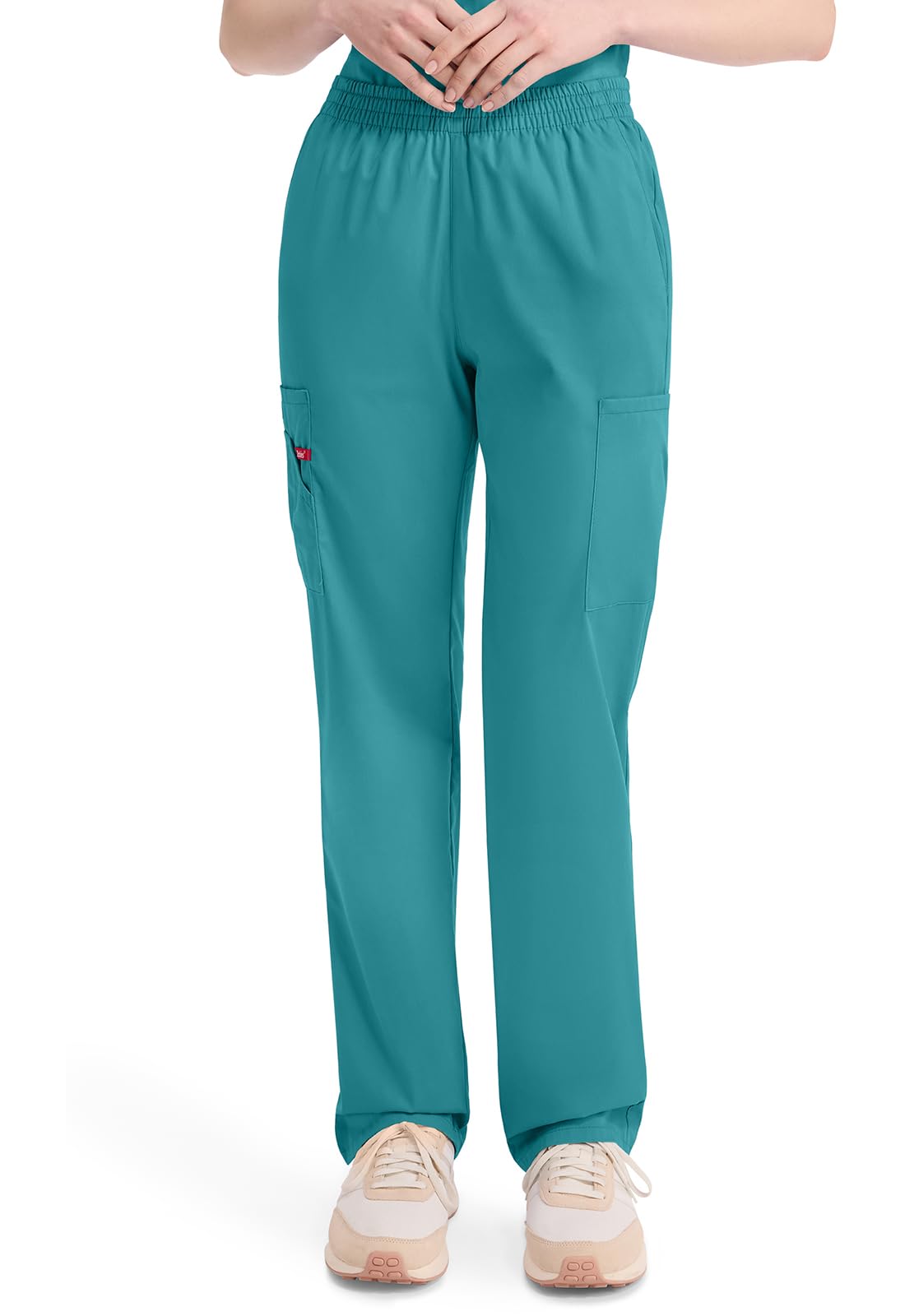 Dickies EDS Signature Scrubs for Women, Elastic Waist Pull-On Cargo Pants for Women in Soft Brushed Poplin - 86106
