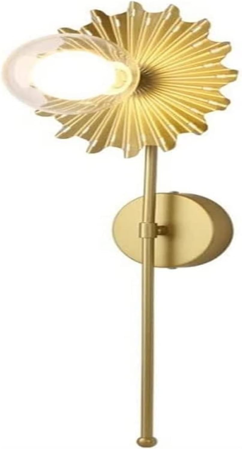 HYJAUSXB Wall Lamp Lighting Fixture Glass Globe Mount Light Gold Sconce Indoor Hardwired Compatible with Bedroom Hallway, Pendant
