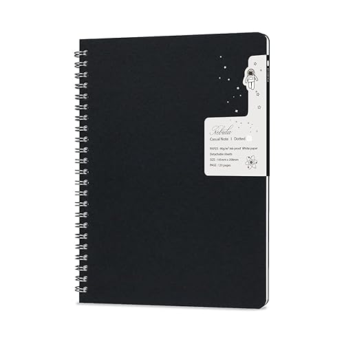 Nebula Note Casual by Colorverse - Cuaderno de tapa suave de 5.7 x 8.2 pulgadas, 120 páginas (90 gm2), punteado, NN-CASUAL-BLACK-D      Productos de