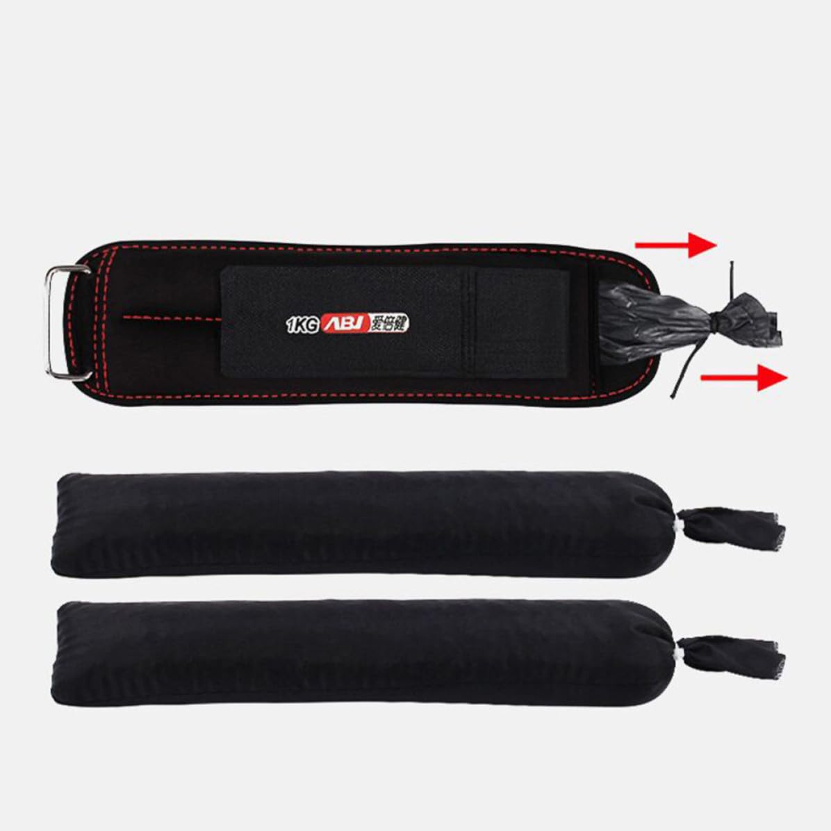 Muñequeras Peso de Tejido Negro para Fitness y Deporte