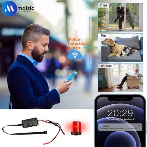 Image of Maizic Smarthome Smart WiFi Shirt Button /Pinhole Security Camera Full HD 1920X1080P Live View Motion Detection Audio Recording SD Card Support
