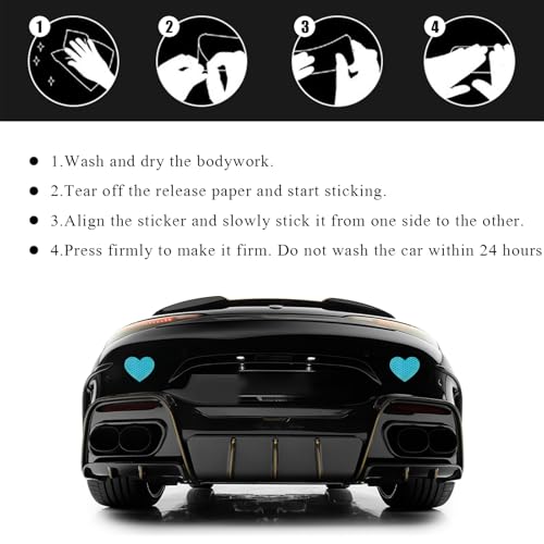 Image of 10PCS Vinyl Decal for Cars, High Intensity Reflective Sticker Night Safety Sign Bumper Decals, Waterproof Grid Vinyl Stickers Scratch Cover for Auto Window Laptop (Heart, Green)