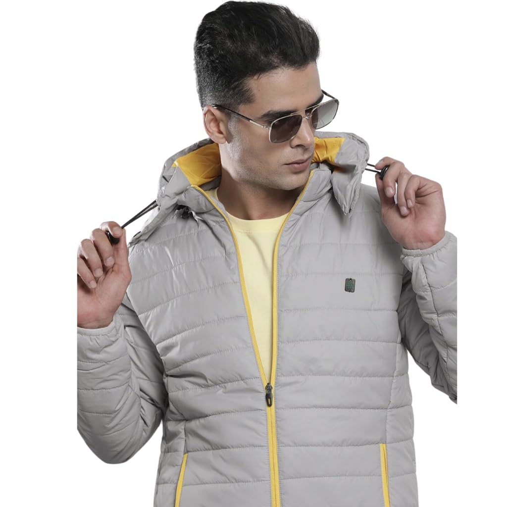 Men's Polyester Regular Puffer Jacket