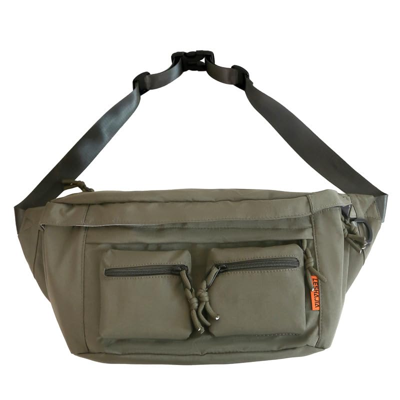 Sport Chest Sling Bag Large Capacity Crossbody Shoulder Backpack for Men Women Lightweight Outdoor Travel Running Pack (Green)