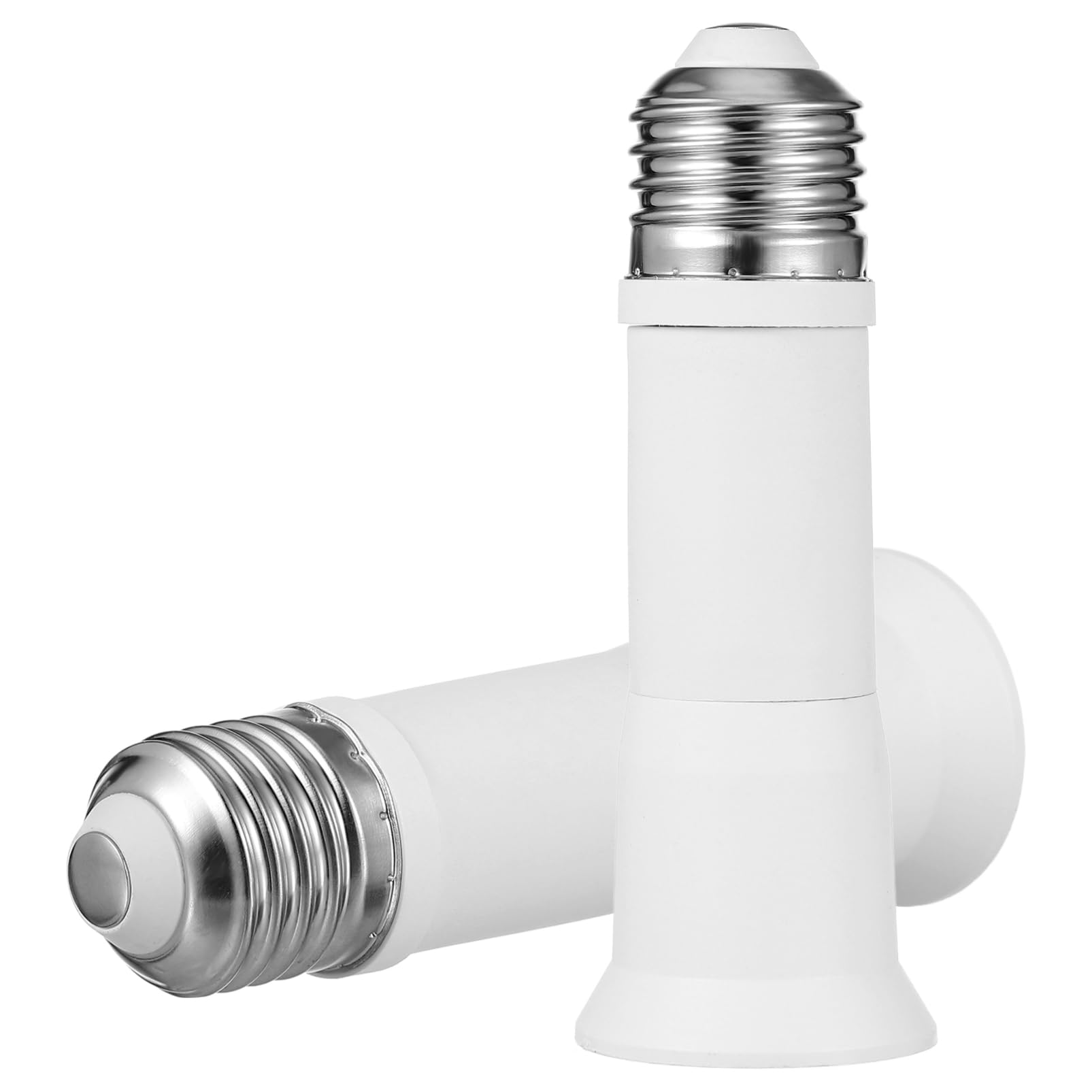Totority E27 Light Socket Extender 4.33"" Telescopic Adapter 2-Pack, Flame-Retardant PC & Metal, 360° Lighting for Recessed Fixtures, Indoor & Outdoor Use, Fits 60W LED Bulbs