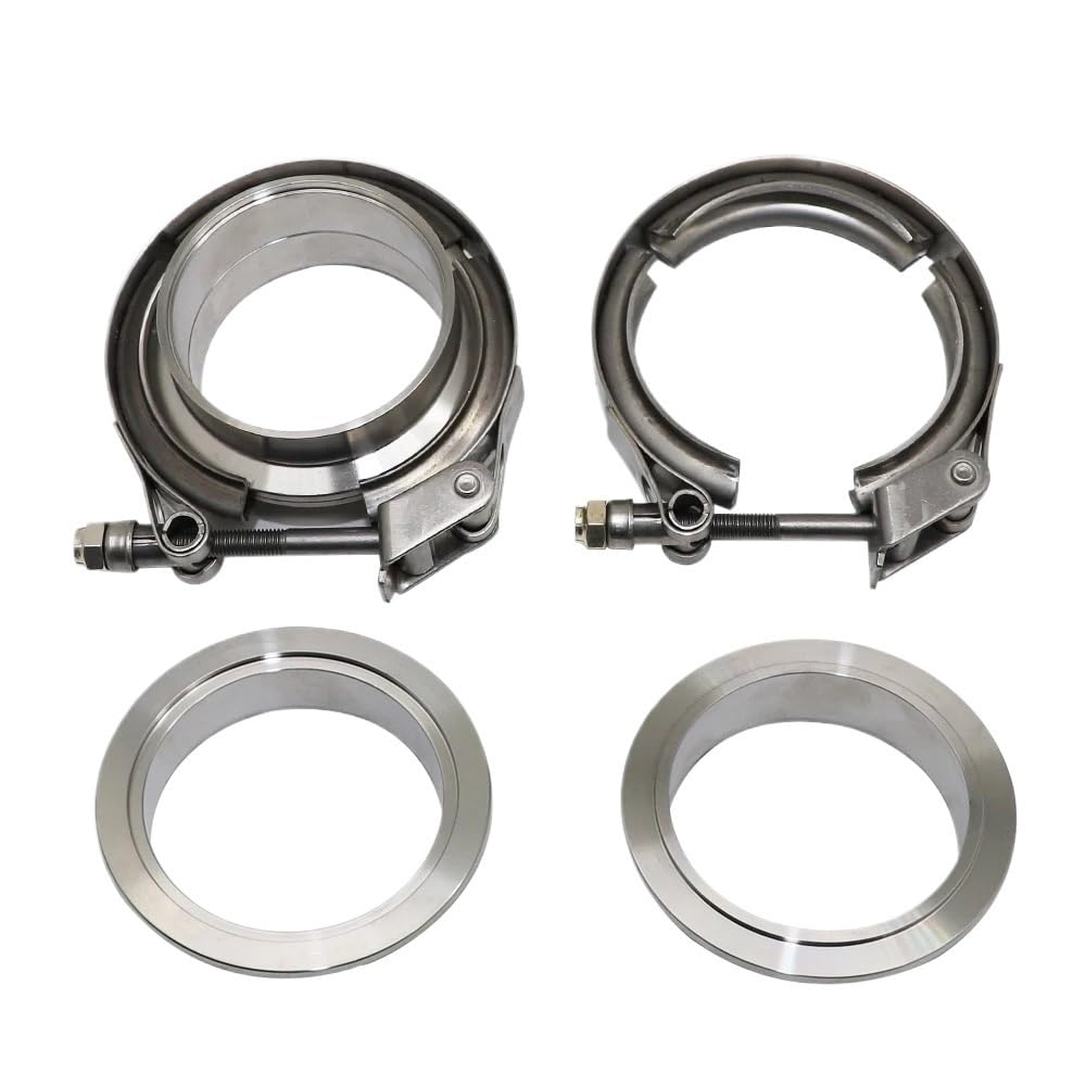 Weoodoer Men's 6 Inch 153Mm Universal Car 304 Stainless Steel Quick Release V Band Clamp Turbo Exhaust Pipe Vband Fe Flange Kit