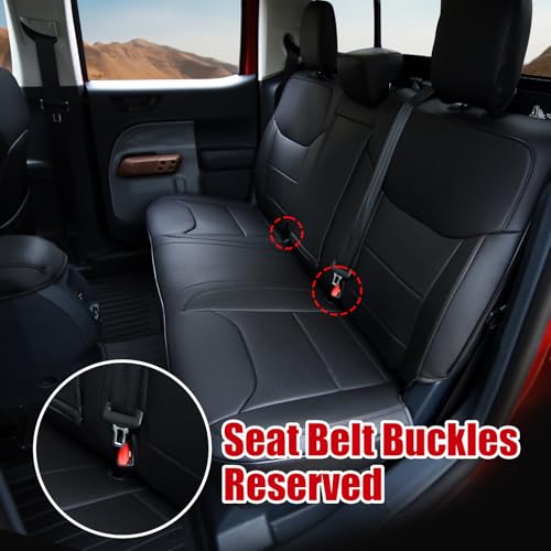 Mabett Seat Covers for Ford Maverick 5-Seat, Interior Protectors fit Maverick Accessories 2022 2023 2024 2025, Full Protection, Pu Leather (Black)