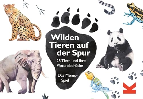 Wilden Tieren auf der Spur - Memo-Spiel: 25 Tiere und ihre Pfotenabdrücke. Das Memo-Spiel