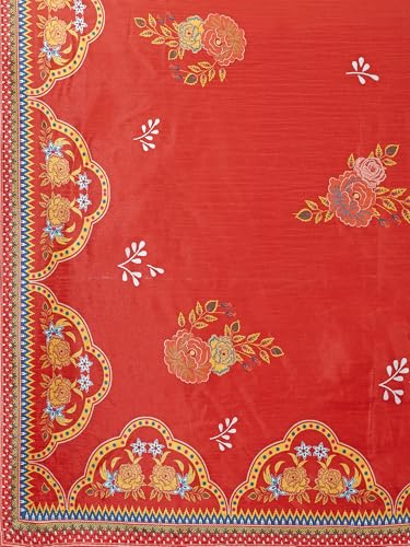 Image of PURVAJA Women's Chinon /Art Silk Semi-Stitched Lehenga choli