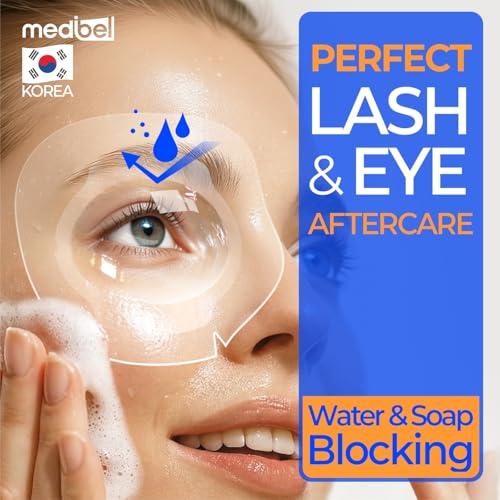 Image of Waterproof Eyepatch for Shower, 3D Eye Dome Shield for Eyelash Extensions Lash Lift & Microblading, Disposable Adhesive Eye Patch for Women & Adults, Made in Korea