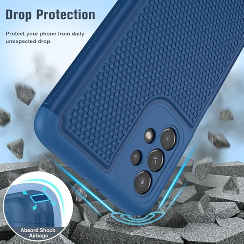 Image of FNTCASE for Samsung Galaxy A23 5G Case: (Samsung Galaxy A23 4G LTE) Dual Layer Protective Heavy Duty Cell Phone Cover Shockproof Rugged with Non Slip Textured Back Bumper - 6.6inch Blue