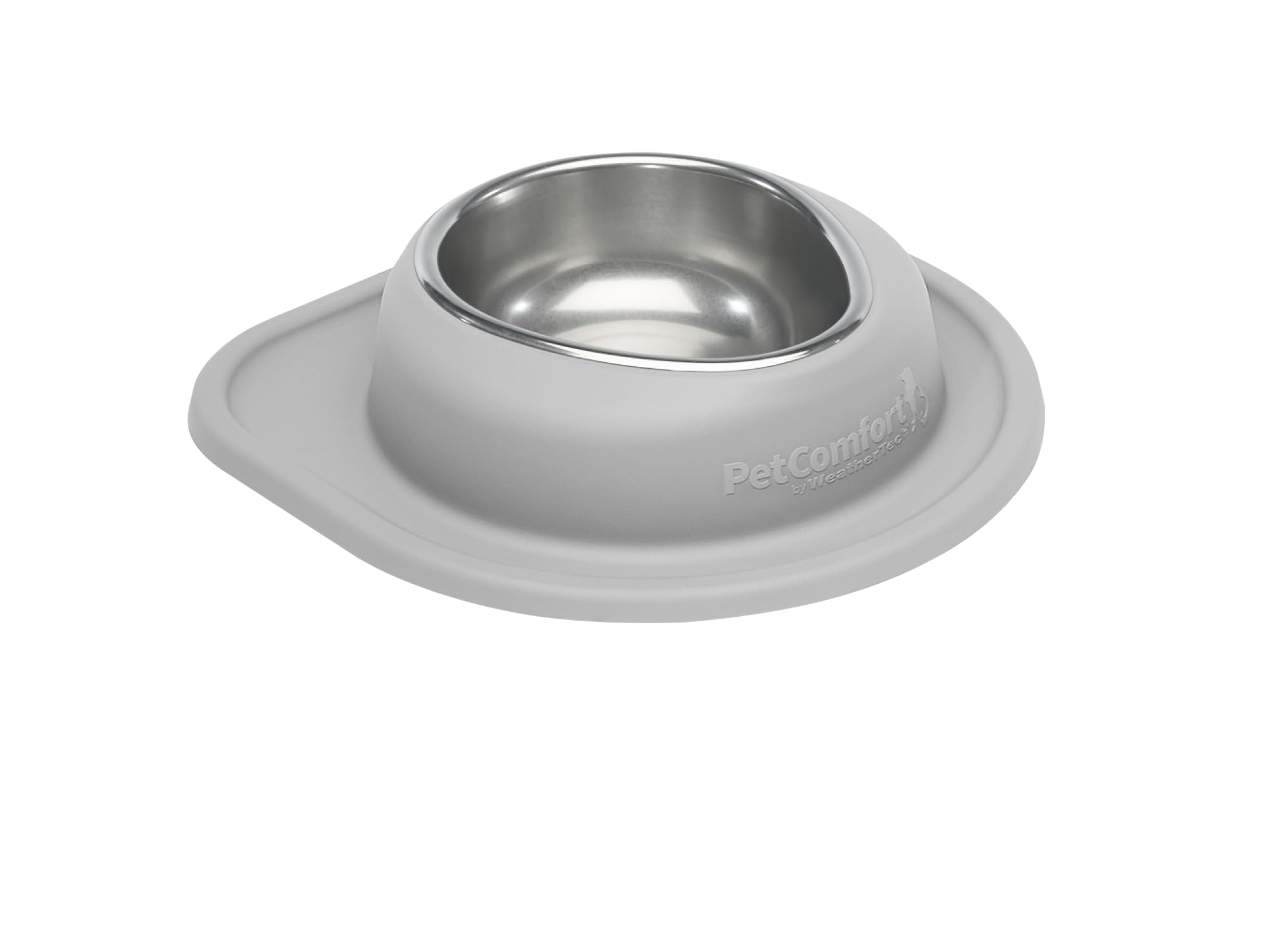 WeatherTech Single Low Pet Feeding System - Heavy-Duty Dog &amp; Cat Food/Water Bowl - 32 oz (4 Cups) Light Grey (SL3203LG)