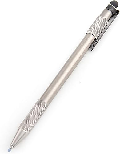 Titanium Bolt Action Pen Multi Función con Bolsa de Transporte Compatible con Recambio G2 (Plata)