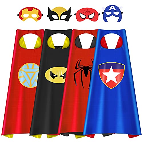 Toys for 3 4 5 6 7 Year Old Kids, VAPCUFF Superhero Capes for Kids Toys for Boys Age 4-9 Gifts for 3-10 Year Old Boys Christmas Birthday Halloween Gifts for Kids Age 4 5 6 7 8 - Superhero Toys