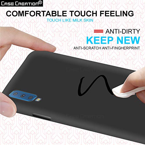 Image of Case Creation Luxurious OG Series for Samsung Galaxy A7 (2018) Case Cover,Anti-Dirty Slim Case Frosted Matte Cute Candy TPU Raised Bezel (Splash of Color) Back Cover for Samsung A7 2018 -Black